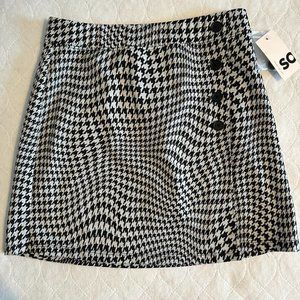 SO Buttoned Faux Wrap Mini Skirt SZ S